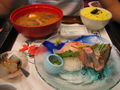 Sashimi set! Shop specialty: yellow rice which is said to be more nutritious
