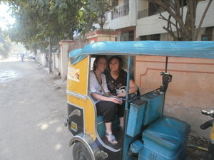 In a rickshaw