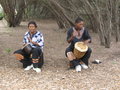 Xhosa drummers at an outdoor market 