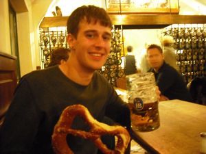 Me with a good German meal at the Hofbräuhaus