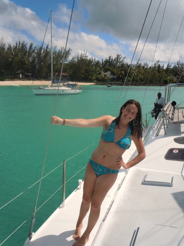 me on the catamaran