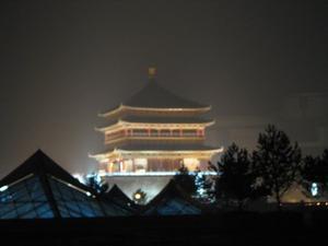 Xi'an drum tower at night