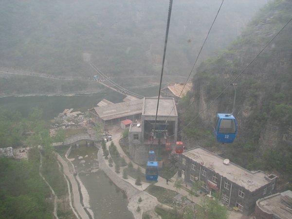 cable cars looking down