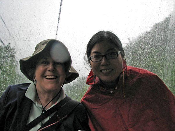 Susie and April in cable car