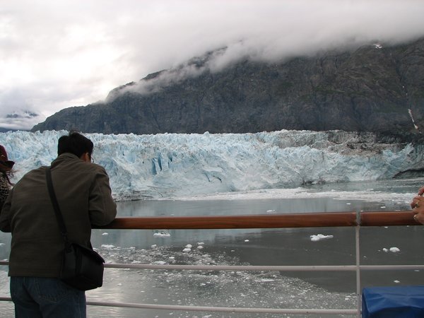 The glacier is calfing