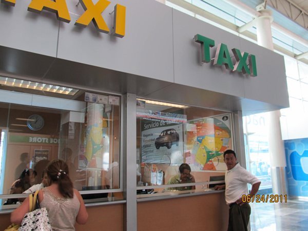 Taxi stand in the airport