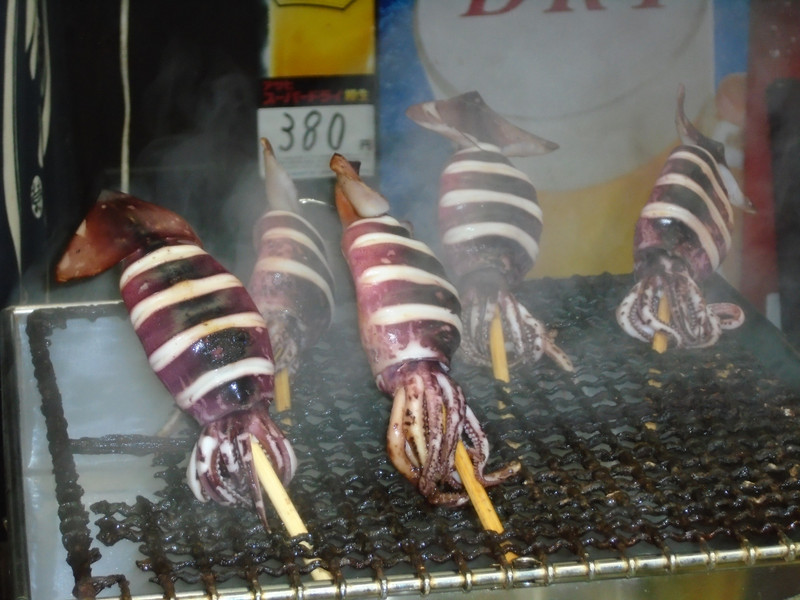 Squid on a stick for lunch