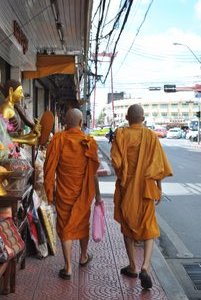 Monks out shopping