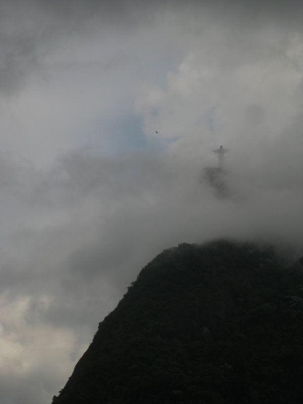 Christ creeping through the clouds