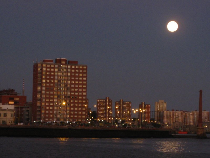 Full moon over the city