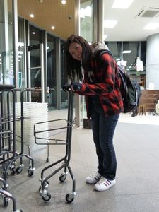 Kaori with grandma cart