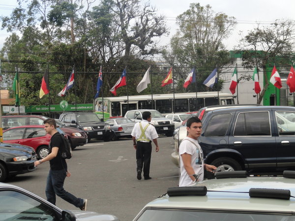 Flags in front of Latina University
