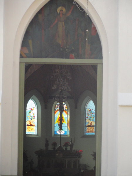 Through the front doors of Catholic Church