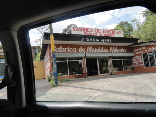 One of many furniture stores in Sarchi 