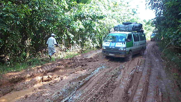 Muddy roads in Guyana