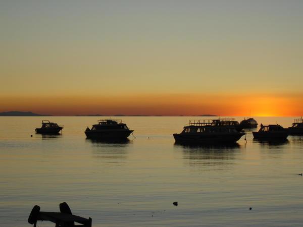 Sunset on the lake from Copacabana