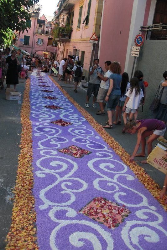 The Passageway covered in flowers for the procession