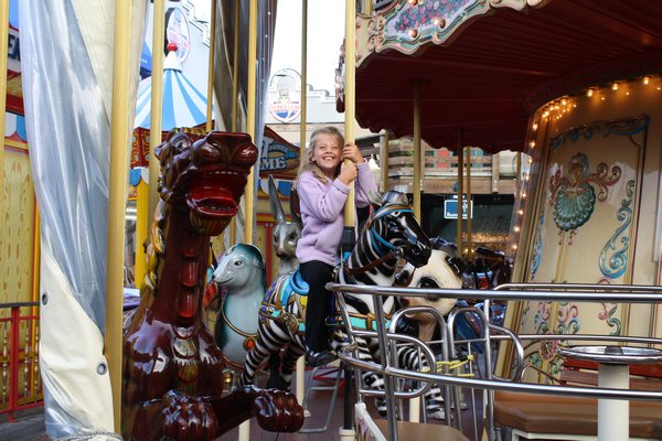 Caitlin on the carousel