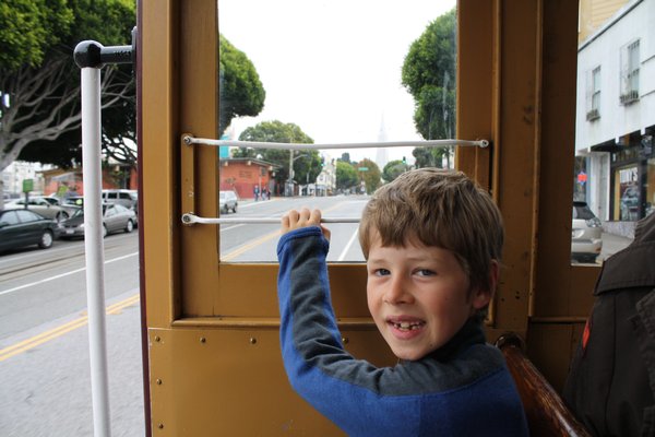 Reuben on the cable car
