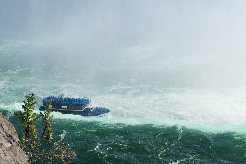 Maid of the Mist in basin of Canada Falls