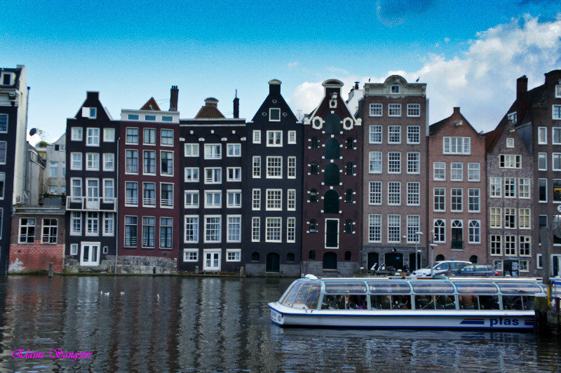 Amsterdam compressed houses on canal