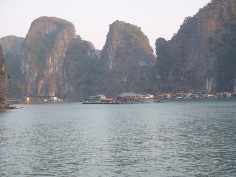 The fishing village nestled in the mountains