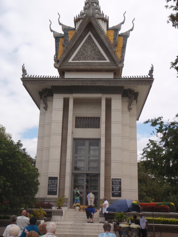 Stupa at Killing Fields with more than 8000 skulls inside