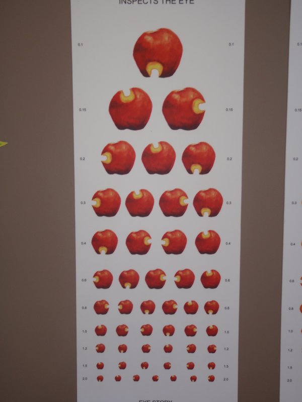Fruits as an eye chart