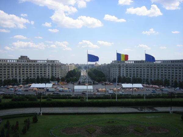 View down the Bucharest "Champs"