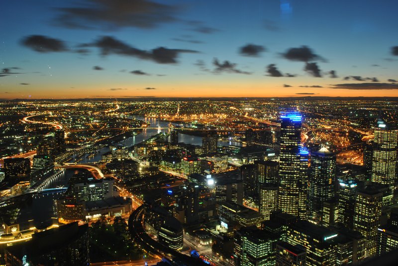 Melbourne au coucher du soleil