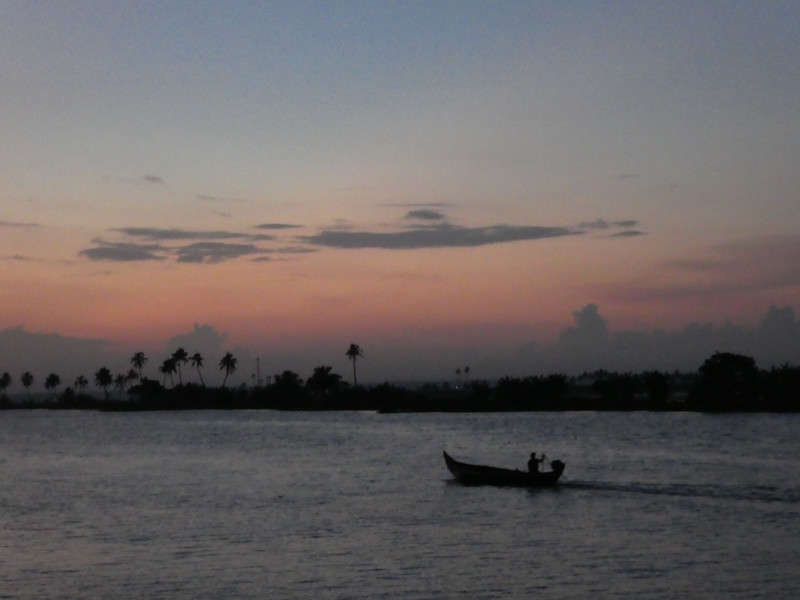Sunset from the Houseboat Kerala Backwaters (1)