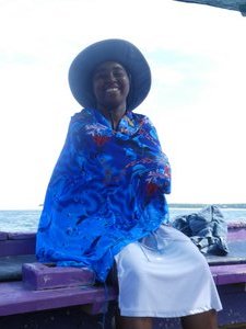 Our Dhow trip around Bazatuto Archipelago - Annalisa our cook covering up
