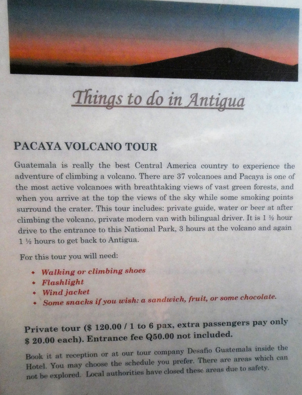 Information on Climbing Volcano Pacaya outside Antigua