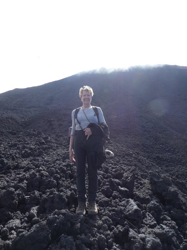 Pam Climbing Volcano Pacaya outside Antigua