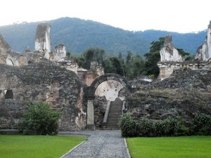 Antigua Guatemala church ruins from volcano eruption
