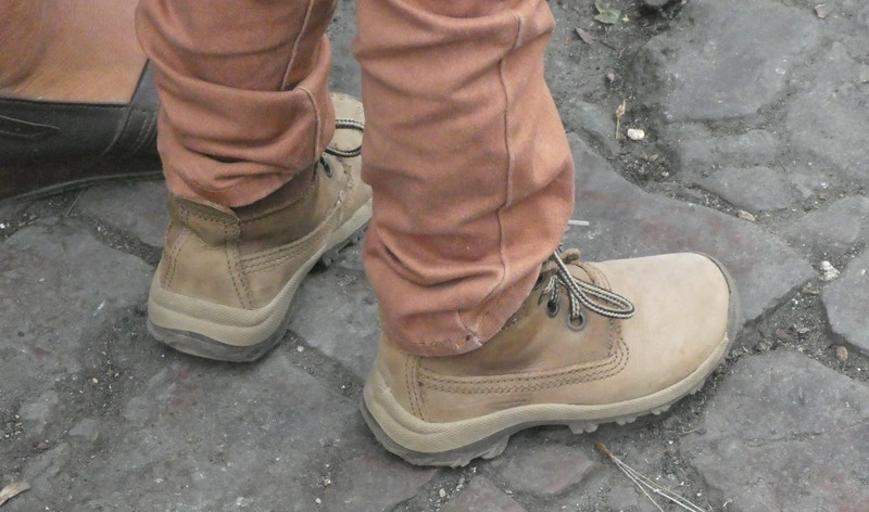 Check the shoes of a 2yo boy in Chichicastenango