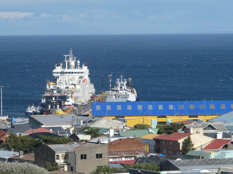 Port Area seen from La Cruz Hill Viewpoint Munta Arenas