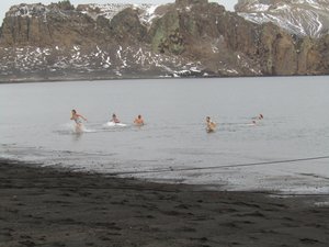 Icy swim at Pt Foster Deception island volcano (1)