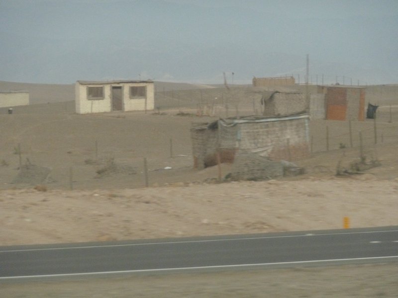 shanty town buildings on way out of Lima