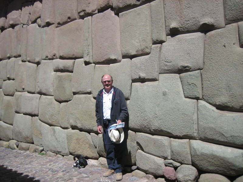 Inca granite stone wall in city
