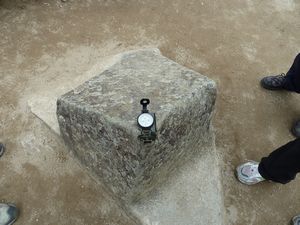 Stone used to set compass point