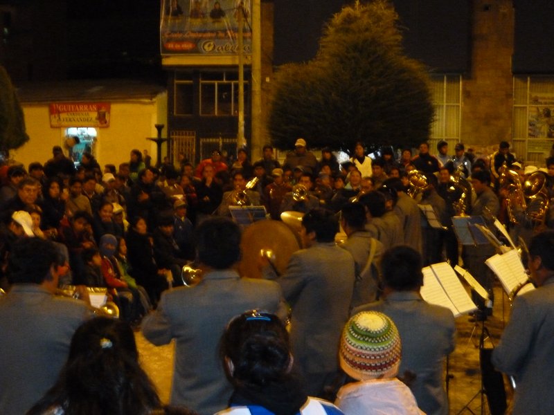 Brass band playing in Puno