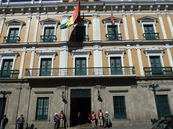 Bolivian flag on al Government buildings