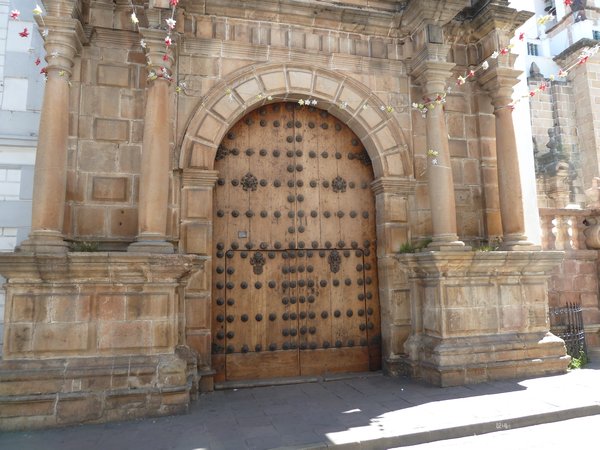 Large door of Cathederal opened for horses to pass through