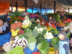 Colourful display of vegetables