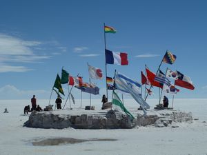 Flags of the world on the Salar