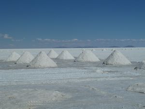 Salt piles on Salar