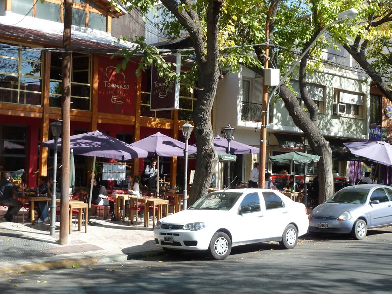 Extensive roadside dining in Mendoza