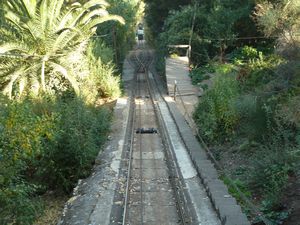 At Cerro San Cristobal - fenicular rail