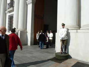 Guard outside Presidential Palace Santiago